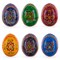 Set of 6 Multicolor Ukrainian Pysanky Wooden Easter Eggs 2.5 Inches